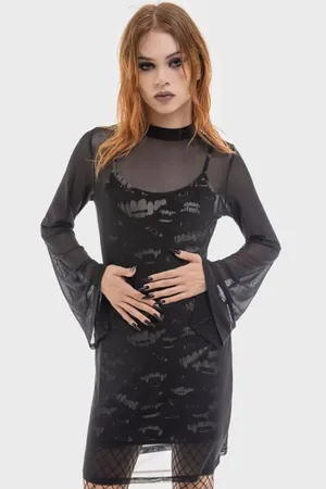 Killstar Gootti Lyhyt mekko - The Lost Boys - Sheer Vamp Dress - XS- 3XL - varten Naiset