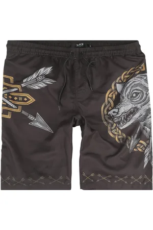 EMP Uimashortsit - Swim Shorts With Arrow and Wolf Print - S- XXL - varten Miehet