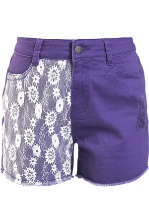 Gothicana Gootti Hotpantsit - Shortsit pitsikoristeilla - 26- 29 - varten Naiset