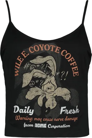 LOONEY TUNES Toppi - Coyote - Coffee - L- 3XL - varten Naiset