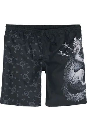 EMP Uimashortsit - Swim Shorts With Wolf Print - S- XXL - varten Miehet