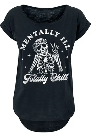Goodie Two Sleeves Fun T-paita - Mentally Ill But Totally Chill - S- XXL - varten Naiset