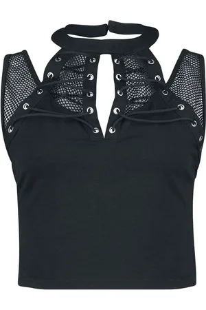 Banned Alternative Gootti Toppi - Chalice Mesh And Laced Top - XS- XXL - varten Naiset