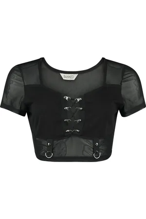 Banned Alternative Gootti T-paita - Shadow Veil Mesh Top - XS- XXL - varten Naiset