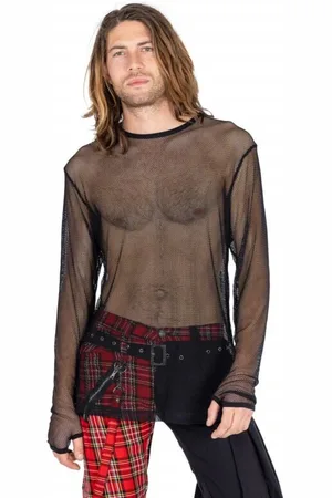 Poizen Industries Gootti Pitkähihainen paita - KREED TOP MENS BLACK - L- XL - varten Miehet