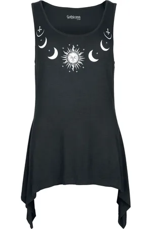 Gothicana Gootti Toppi - Tank-Top with Moon and Sun Frontprint - S- XXL - varten Naiset