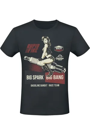 GASOLINE BANDIT Rockabilly T-paita - Big Spark - S- XL - varten Miehet