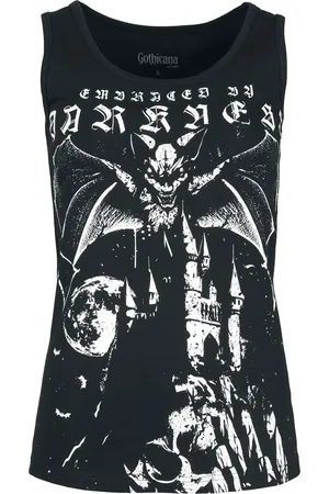 Gothicana Gootti Toppi - Vest with Bat Design - S- XXL - varten Naiset