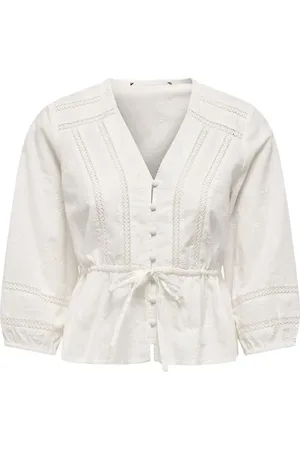 ONLY Pusero - ONLMICHELLE LS LACE V-NECK TOP WVN - XS- XL - varten Naiset