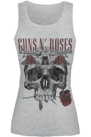 Guns N´Roses Toppi - Flower Skull - S- XL - varten Naiset