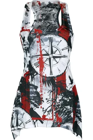 Innocent Toppi - Forest Compass Lace Panel Vest - S- 4XL - varten Naiset
