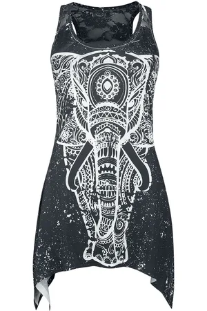 Innocent Gootti Toppi - Spiritual Elephant Lace Panel Vest - S- 4XL - varten Naiset
