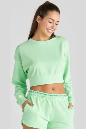 Rockupy Svetari - Lightness 1 - Malenie Crop Sweatshirt Grün - L- XL - varten Naiset