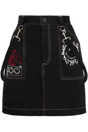 Hell Bunny Lyhyt hame - x Smiley Originals Dylan Skirt - XS- XXL - varten Naiset