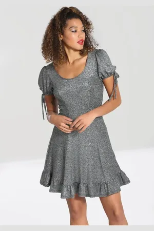 Hell Bunny Lyhyt mekko - Haze Mini Dress Silver - M - varten Naiset