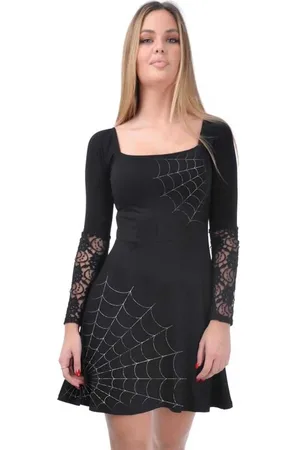 Outer Vision Gootti Lyhyt mekko - Spider Webs Woman