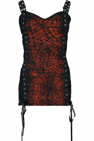 Gothicana Gootti Toppi - Top with spider web print - S- XXL - varten Naiset