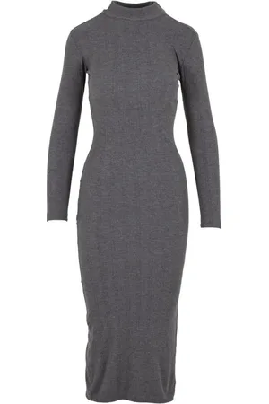 Urban classics Keskipitkä mekko - Ladies Rib Longlseeved Mockneck Dress mekko - M - varten Naiset