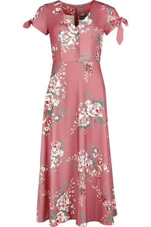 Voodoo Vixen Pitkä mekko - Floral Tie Aleeve Midi Dress - XS- 4XL - varten Naiset