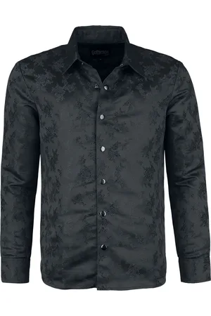 Gothicana Gootti Pitkähihainen - Woven Rose Shirt - S- XXL - varten Miehet