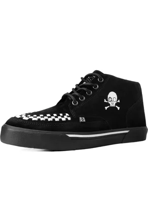 TUK Gootti Varsitennarit - CREEPER SNEAKER MID BLACK WHITE SUEDE - EU41- EU44 - varten Miehet