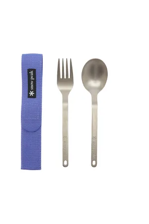 Snow Peak Titanium Fork & Spoon Set in | END. Clothing