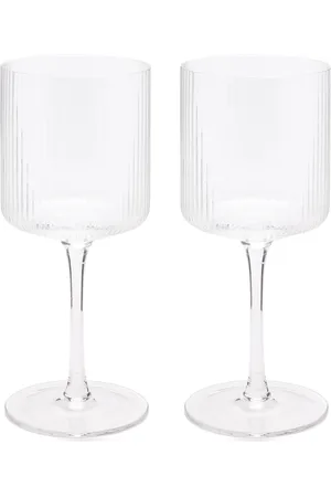 Ferm Living Ripple White Wine Glasses - Set of 2 in | END. Clothing