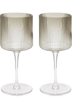 Ferm Living Ripple White Wine Glasses - Set of 2 in | END. Clothing