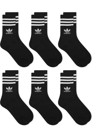 adidas 3 Stripe Crew Sock - 6 Pack in , Size Small | END. Clothing