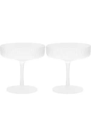 Ferm Living Ripple Champagne Saucers - Set of 2 in | END. Clothing