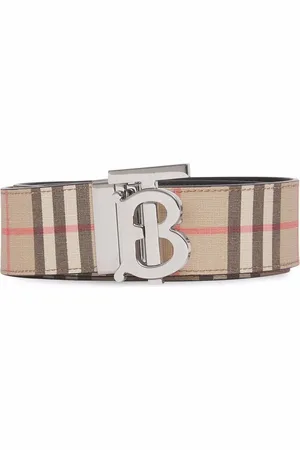 Burberry Ivory Leather Lynton Double Strap Belt 95CM