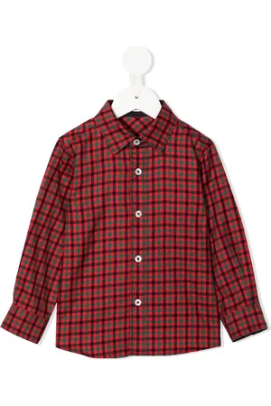 Familiar Gingham-check long-sleeve shirt