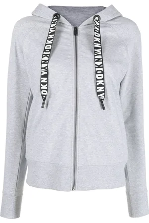 DKNY Logo-drawstring zip-up hoodie