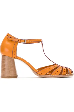 Sarah Chofakian Block heel leather pumps