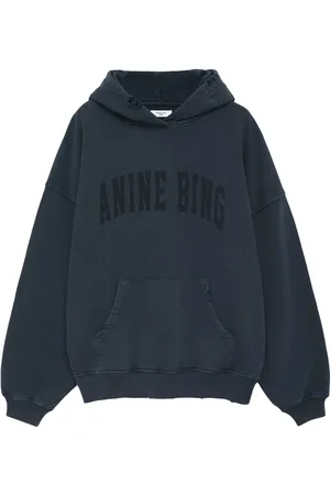 ANINE BING Harvey logo-print cotton hoodie