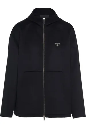 Prada Triangle-logo zip-up hoodie