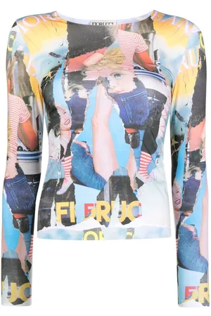Fiorucci Naiset Pitkähihaiset - Graphic-print long-sleeved T-shirt