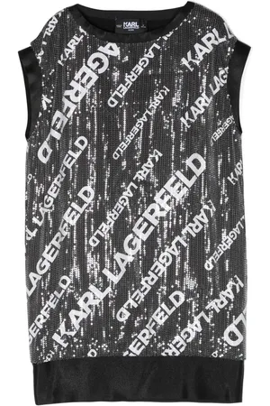 Karl Lagerfeld Logo-print sequin-embellished dress
