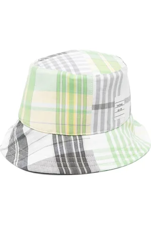Thom Browne Miehet Hatut - Checked cotton bucket hat