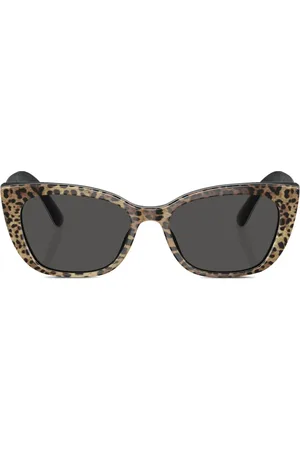 Dolce & Gabbana Cheetah-print cat-eye frame sunglasses