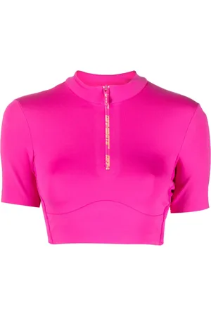 OFF-WHITE Half-zip cropped training T-shirt