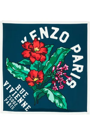 Kenzo Logo-print silk scarf