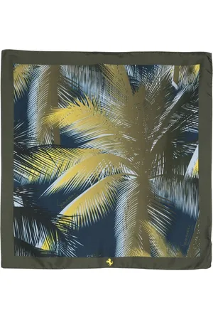 FERRARI Palm tree-print silk scarf