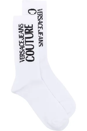 VERSACE Miehet Sukat - Logo-print knitted socks
