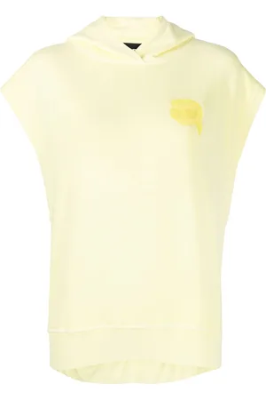 Karl Lagerfeld Naiset Hihattomat - Logo-patch sleeveless hoodie