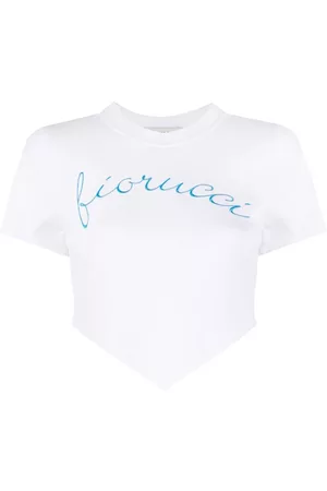 Fiorucci Naiset T-paidat - Logo-print cropped T-shirt