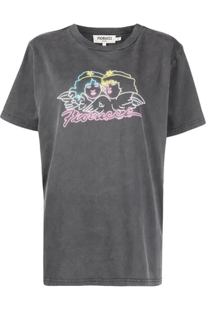 Fiorucci Naiset T-paidat - Graphic-print cropped T-shirt