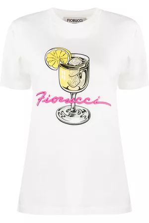 Fiorucci Naiset T-paidat - Cocktail logo-embroidered T-shirt