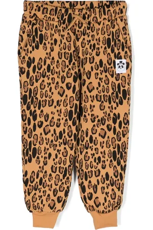 Mini Rodini Leopard-print cotton track pants