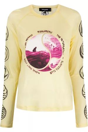 Dsquared2 Naiset T-paidat - Photograph-print long-sleeve T-shirt